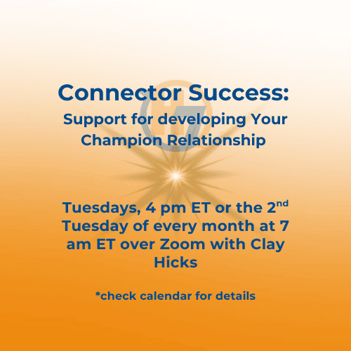 H7 Connector Success Office Hours: Tuesdays 1 “Connector Success Office Hours." This program is specifically tailored for those ambitious H7 members who have completed all the required training to be recognized as H7 Connectors. It aims to empower these new Connectors with the skills and tools needed to transform initial connections into what we proudly call Trusted-Champion Relationships.